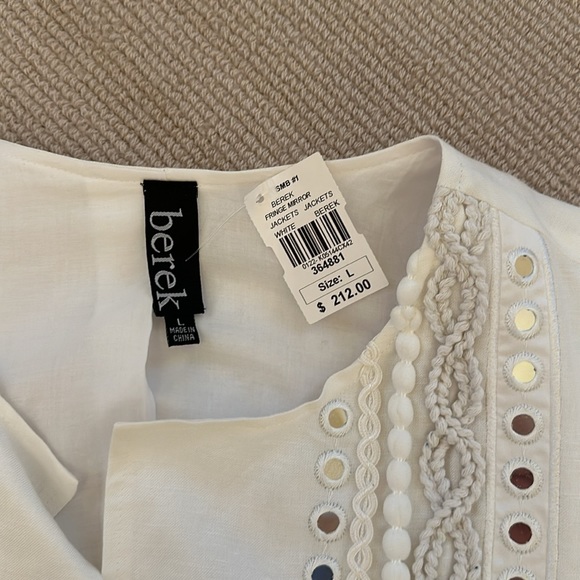 Fringe mirror jacket.  White.  New with tags - Picture 5 of 8